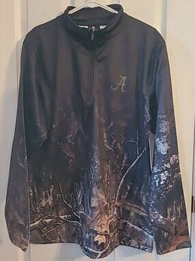 Colosseum Alabama Crimson Tide 1/4 Zip Pullover Realtree Camo Men’s Size Large